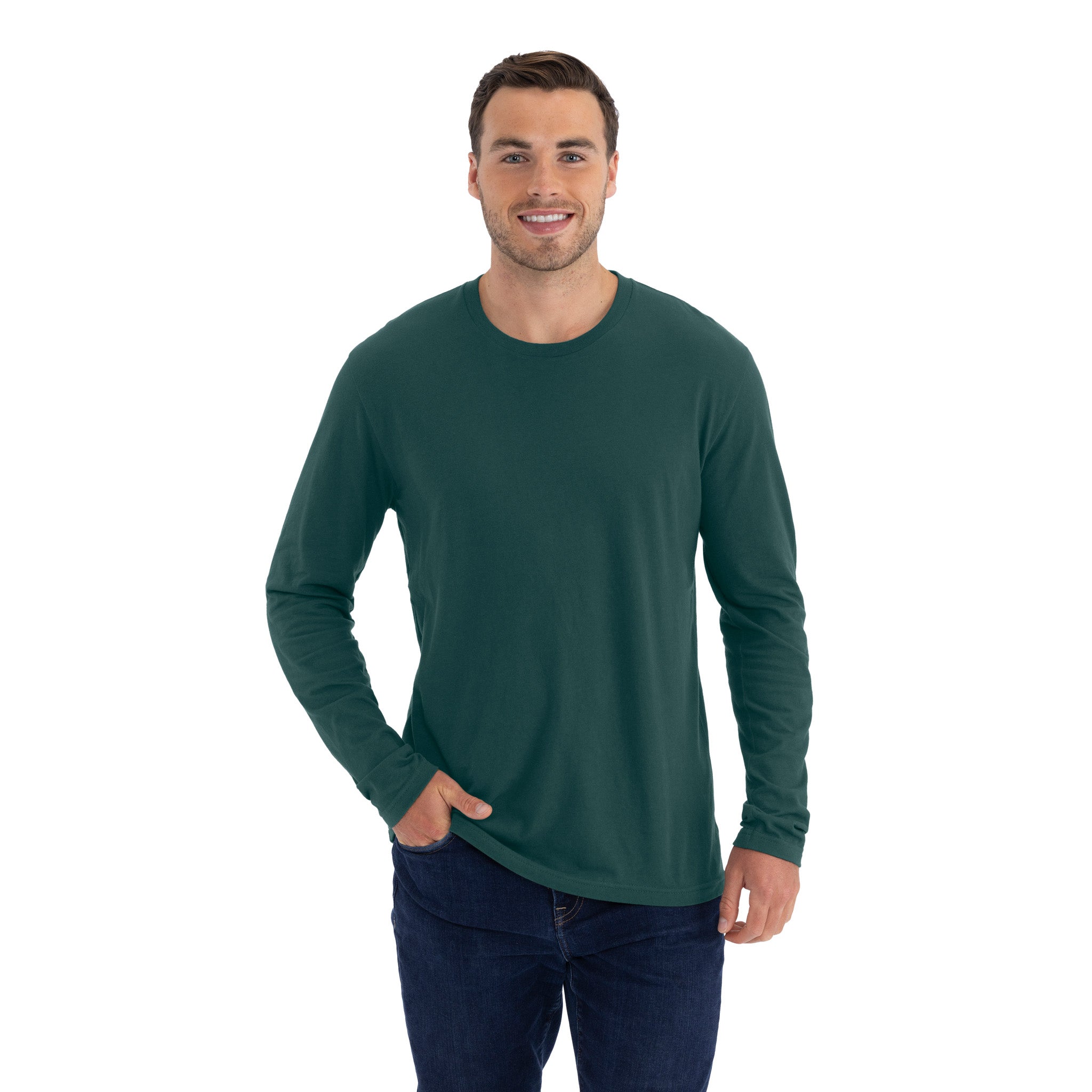 Unisex Cotton Long Sleeve T-Shirt Forest Green 3601 Next Level Apparel