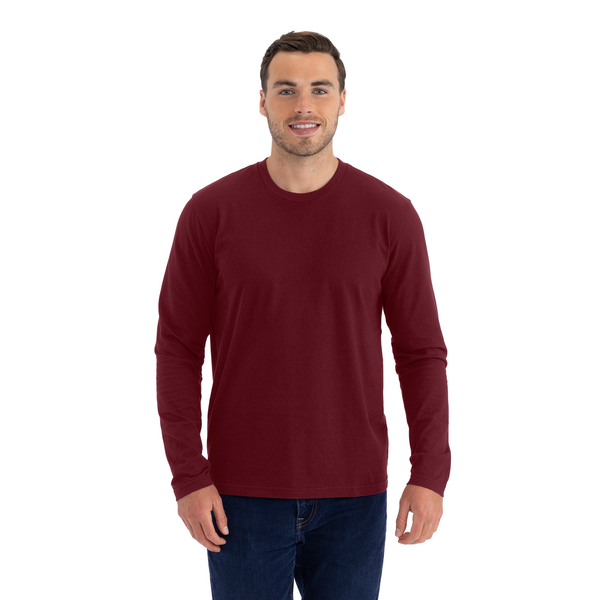 Unisex Cotton Long Sleeve T-Shirt Maroon 3601 Next Level Apparel