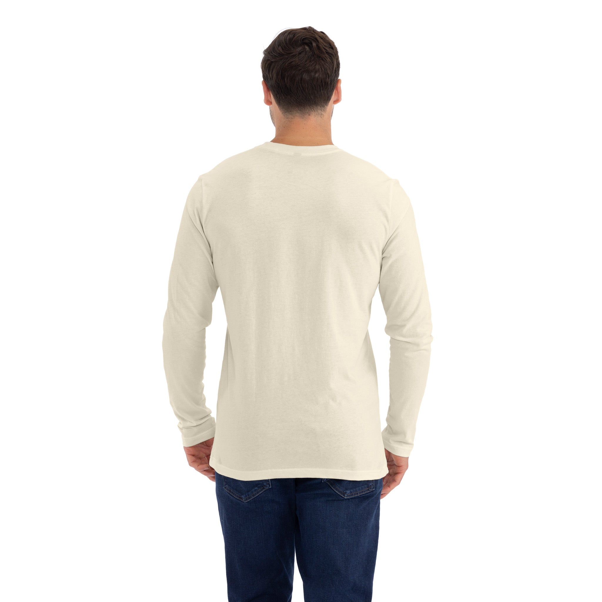 Unisex Cotton Long Sleeve T-Shirt Natural 3601 Next Level Apparel Side View