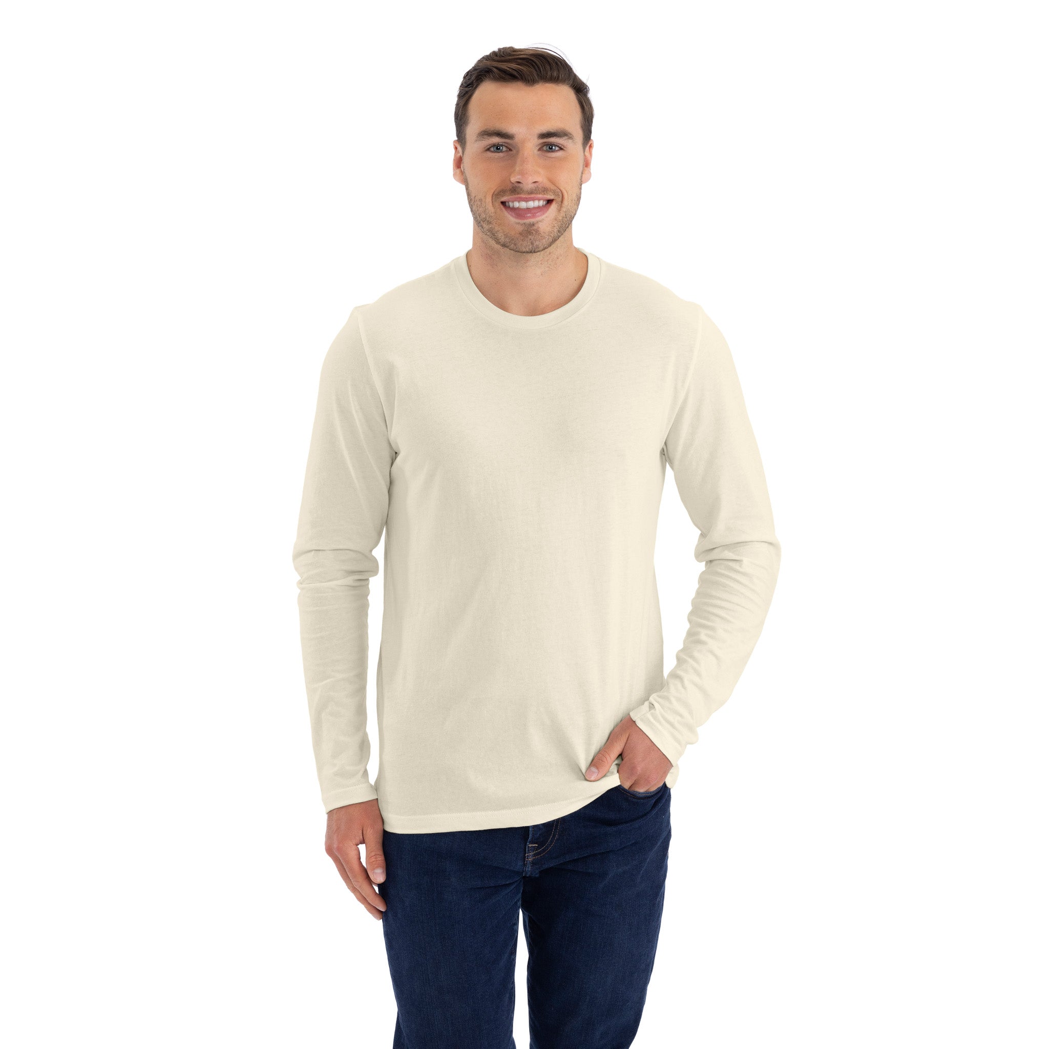 Unisex Cotton Long Sleeve T-Shirt Natural 3601 Next Level Apparel