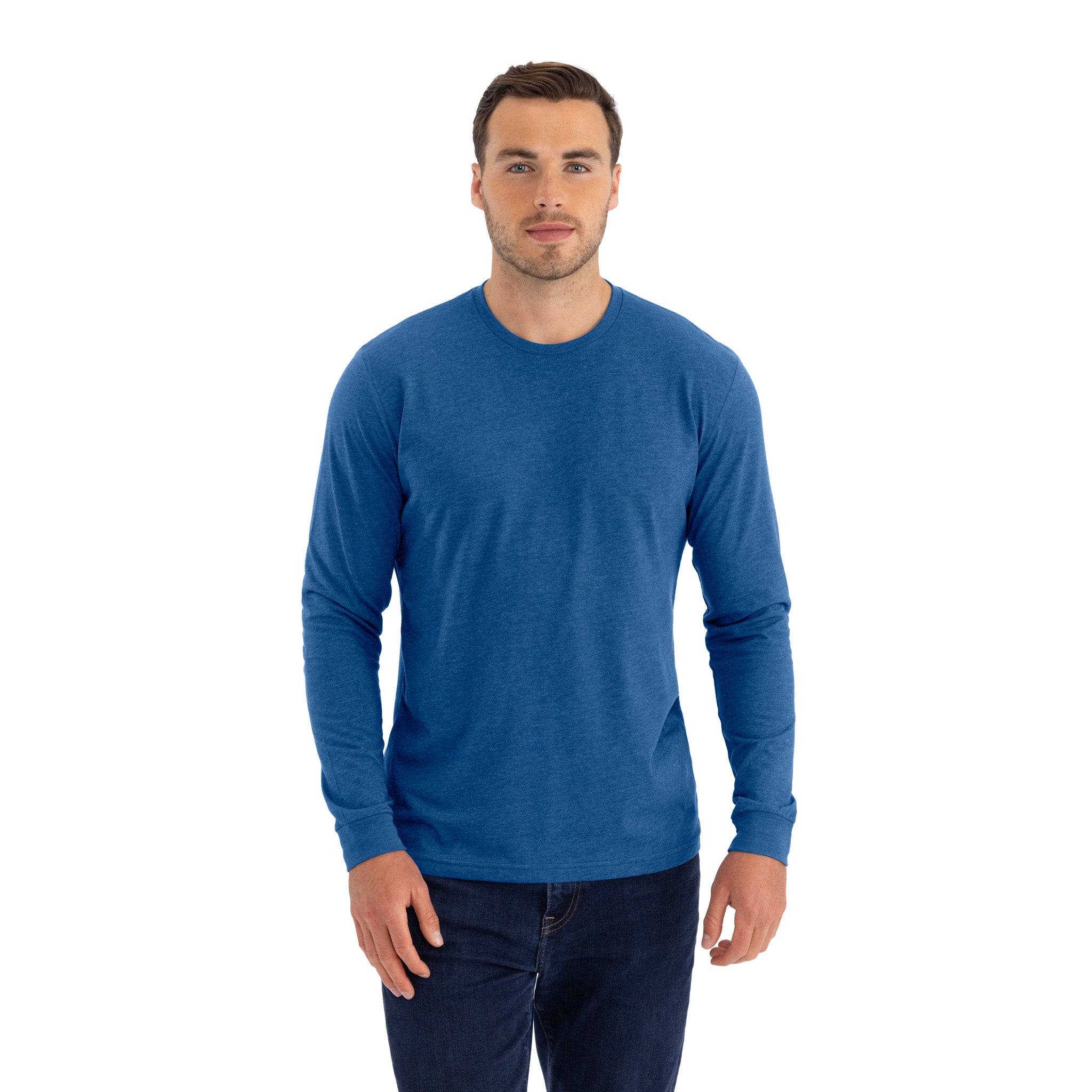 Unisex CVC Long Sleeve T-Shirt Heather Cool Blue 6211 Next Level Apparel