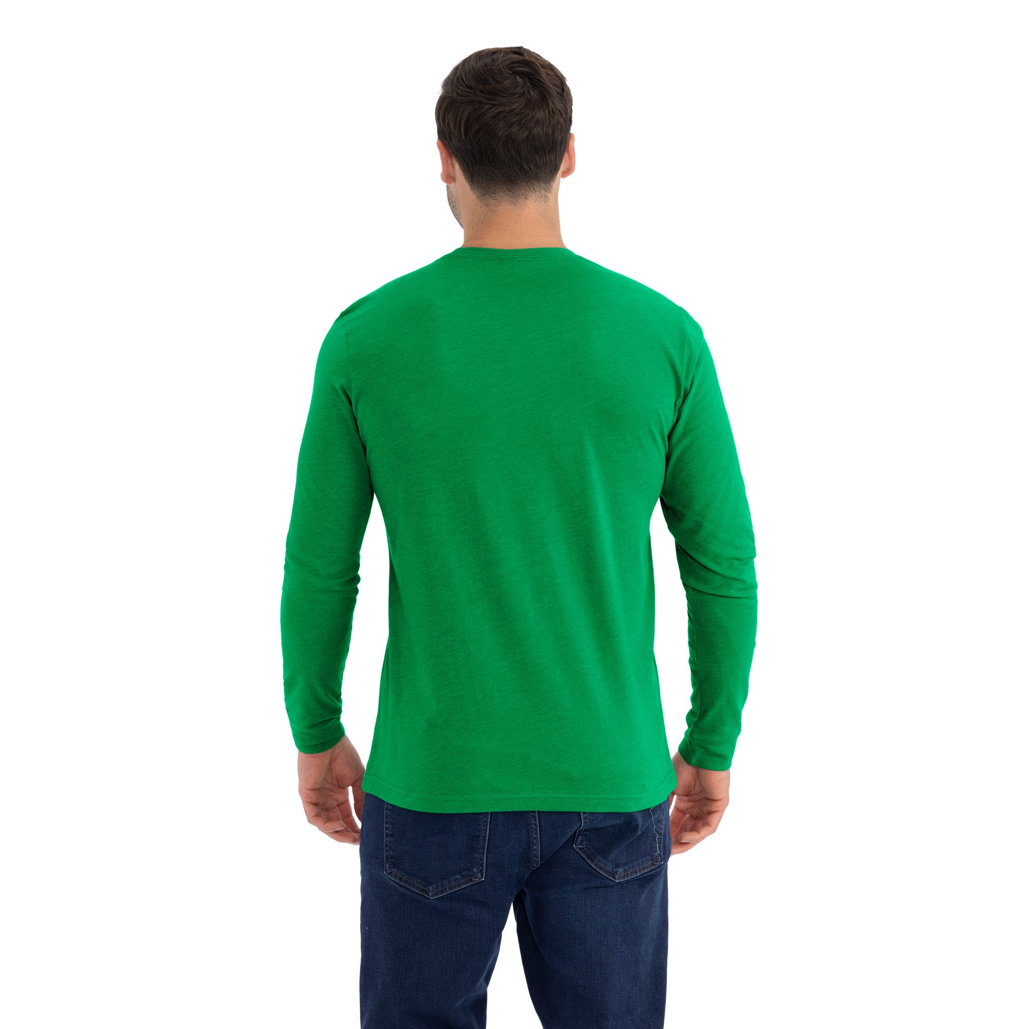 Unisex CVC Long Sleeve T-Shirt Kelly Green 6211 Next Level Apparel Side View