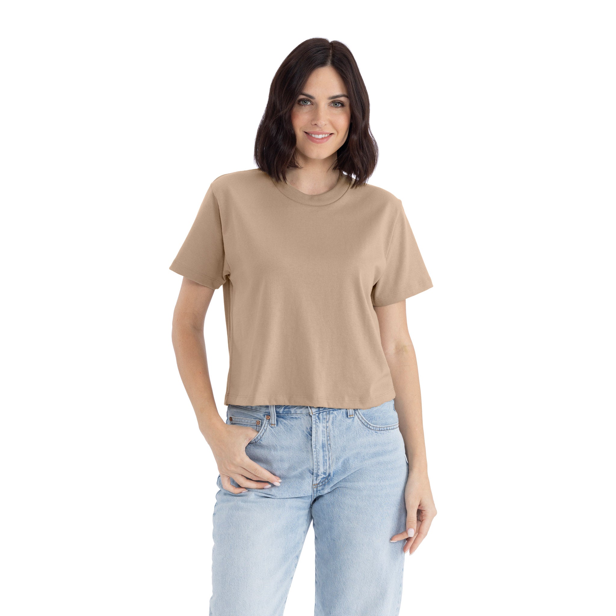 Heavyweight High Boxy T-Shirt Tan 7610 Next Level Apparel