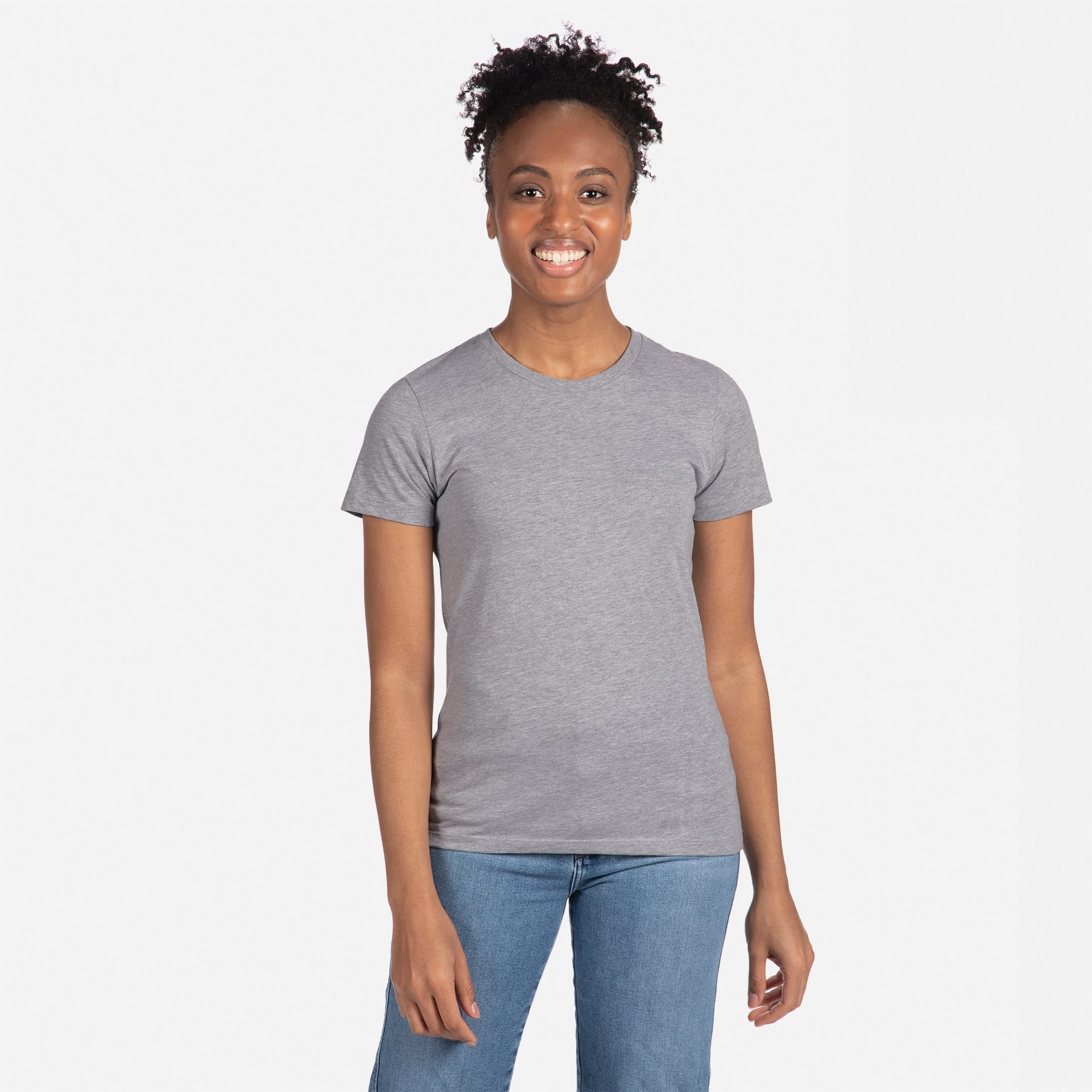 Cotton Boyfriend T-Shirt Heather Gray 3900 Next Level Apparel