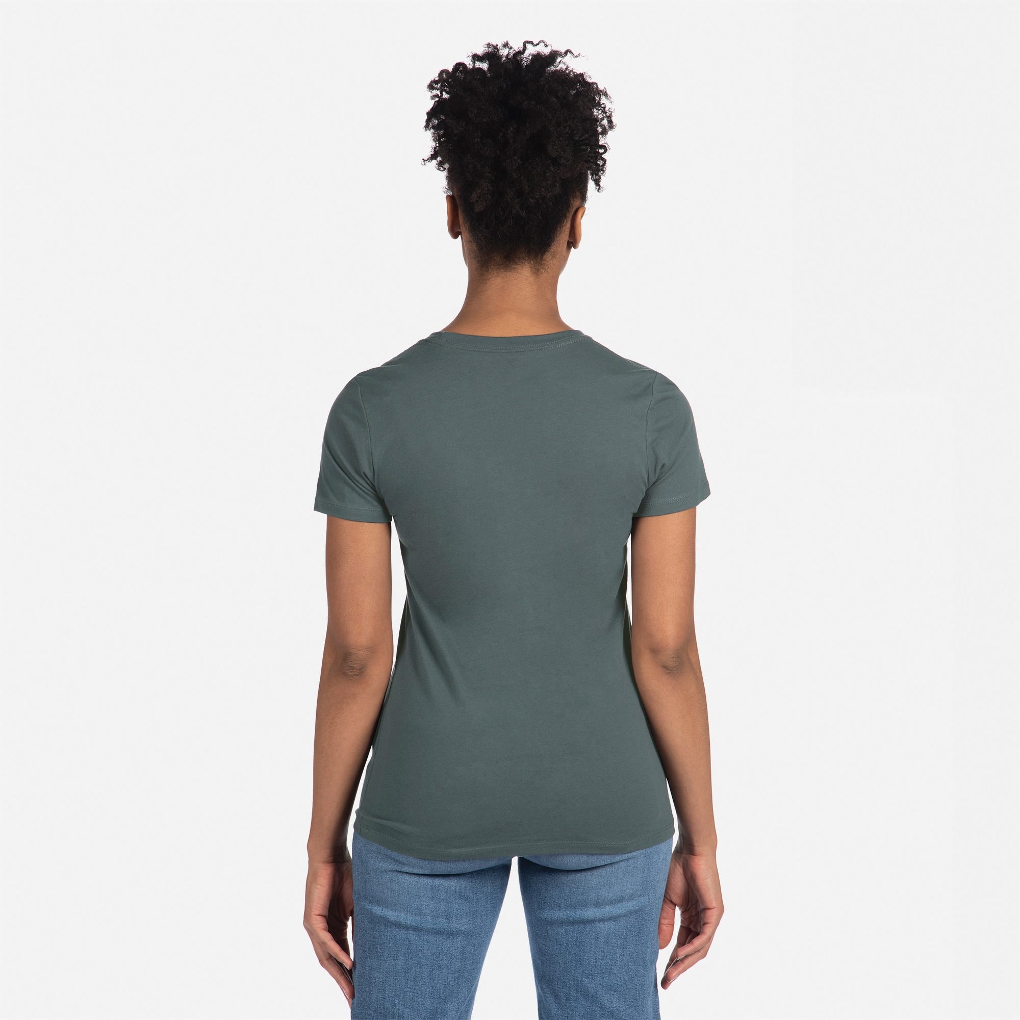 Cotton Boyfriend T-Shirt Indigo 3900 Next Level Apparel Back View