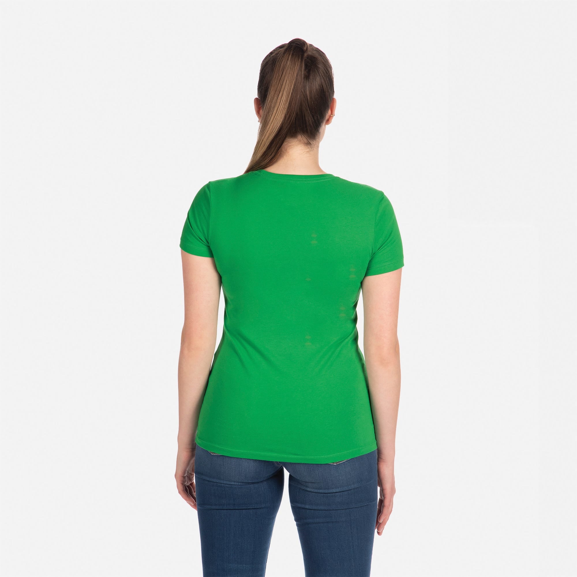 Cotton Boyfriend T-Shirt Kelly Green 3900 Back View Next Level Apparel