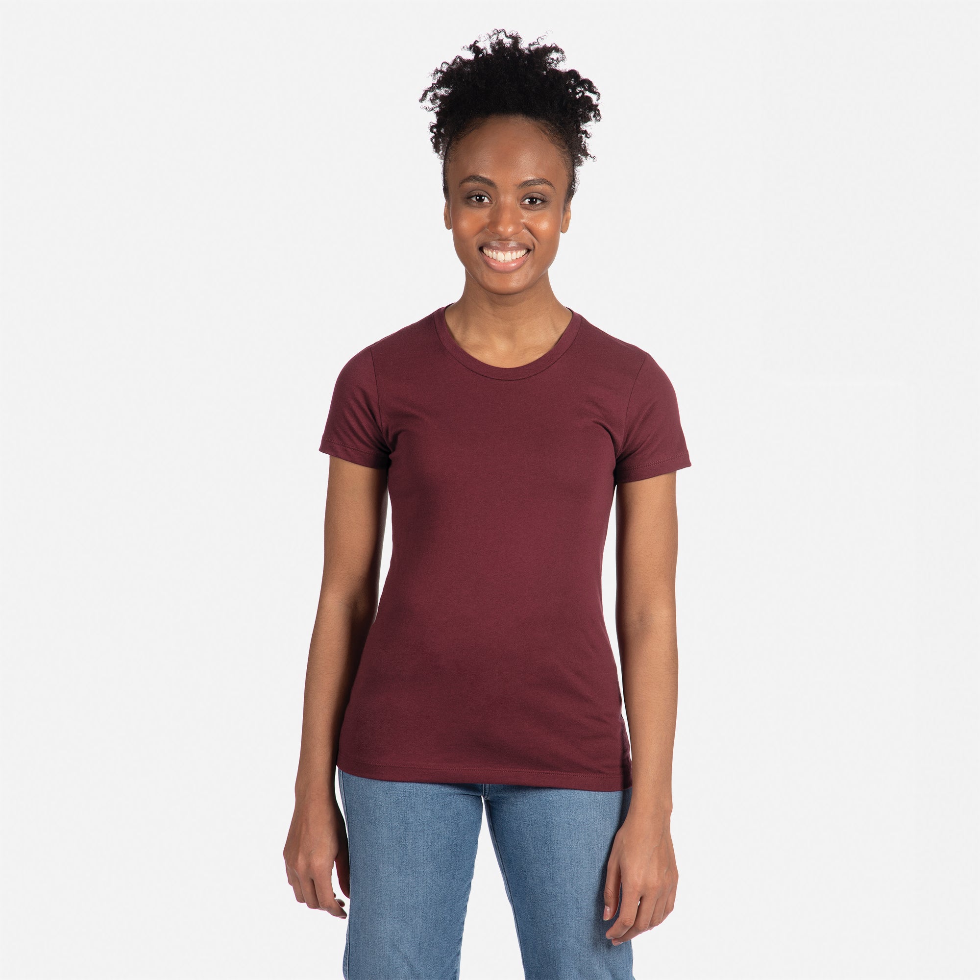 Cotton Boyfriend T-Shirt Maroon 3900 Next Level Apparel