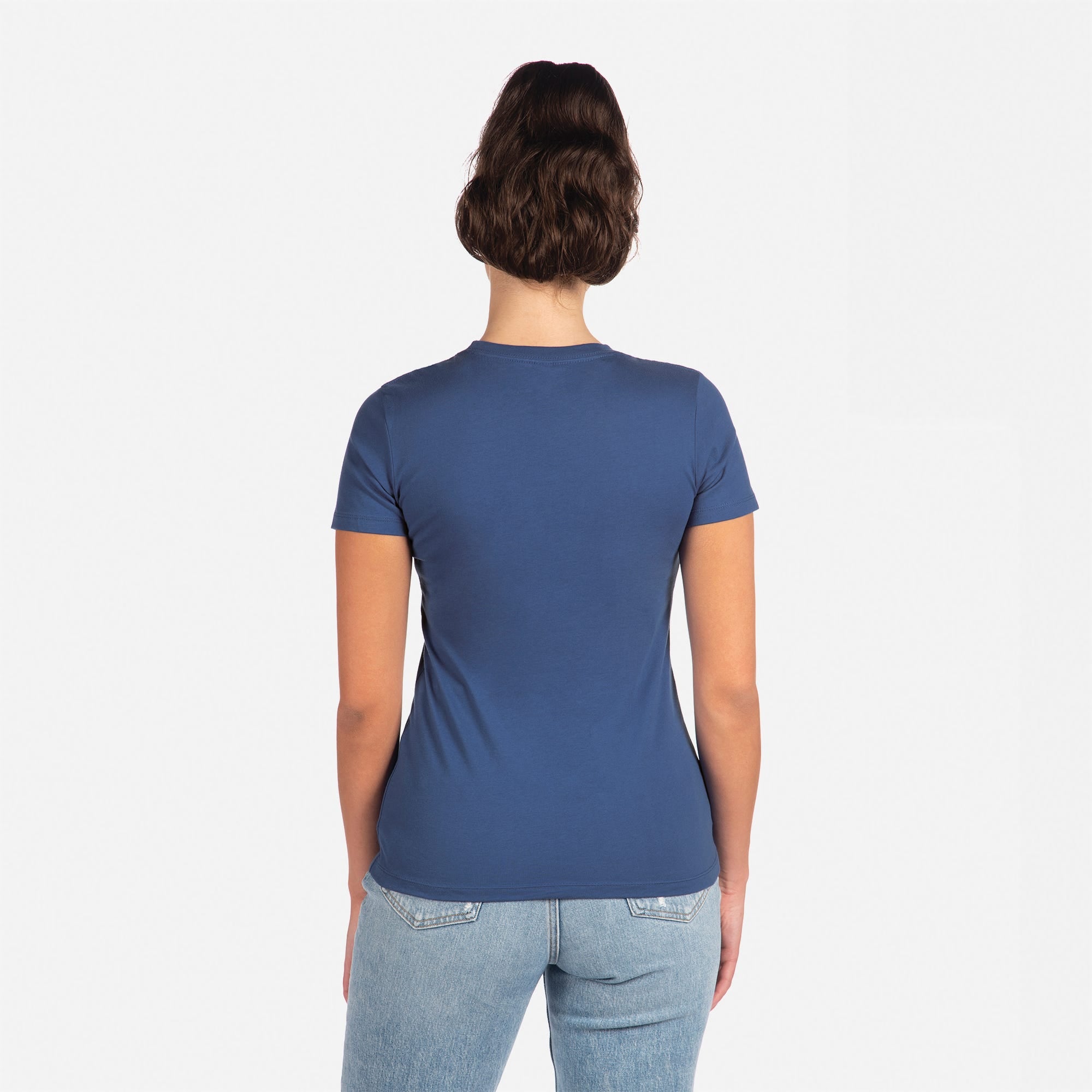 Cotton Boyfriend T-Shirt Royal 3900 Next Level Apparel Back View