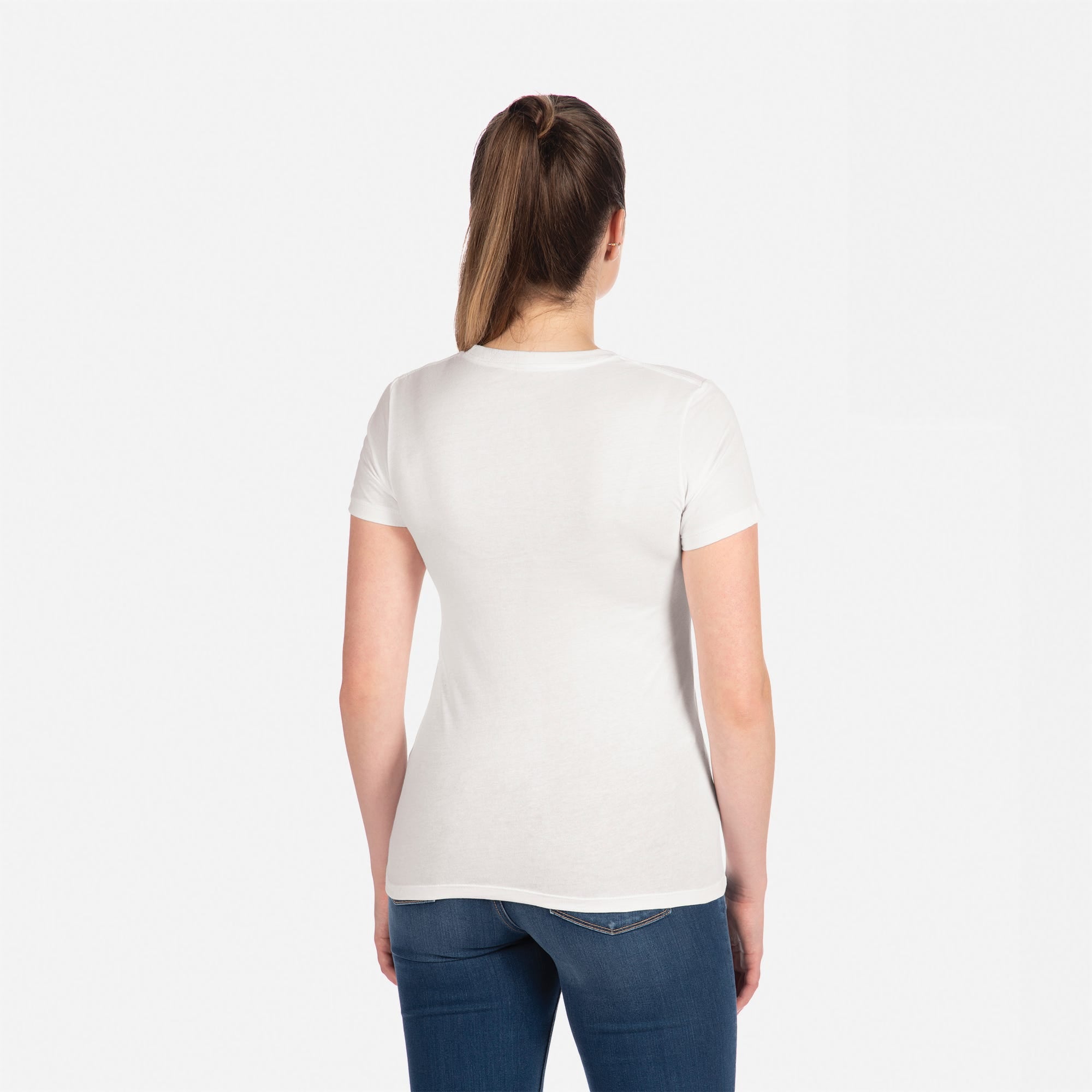 Cotton Boyfriend T-Shirt White 3900 Next Level Apparel Back View