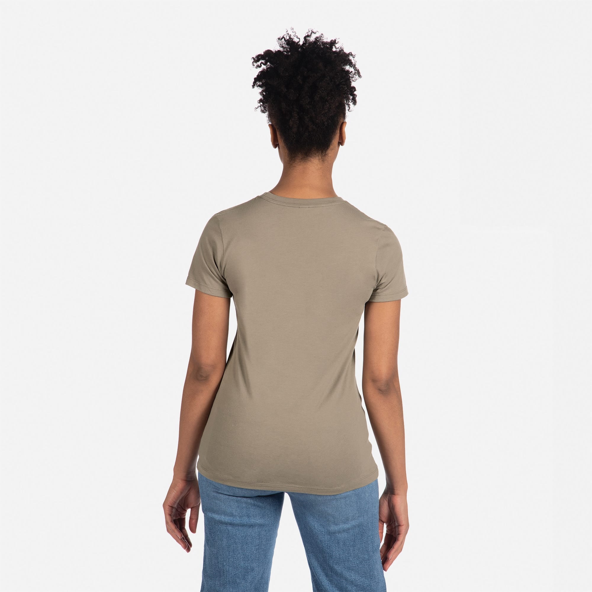 Cotton Boyfriend T-Shirt Warm Gray 3900 Next Level Apparel  Back View