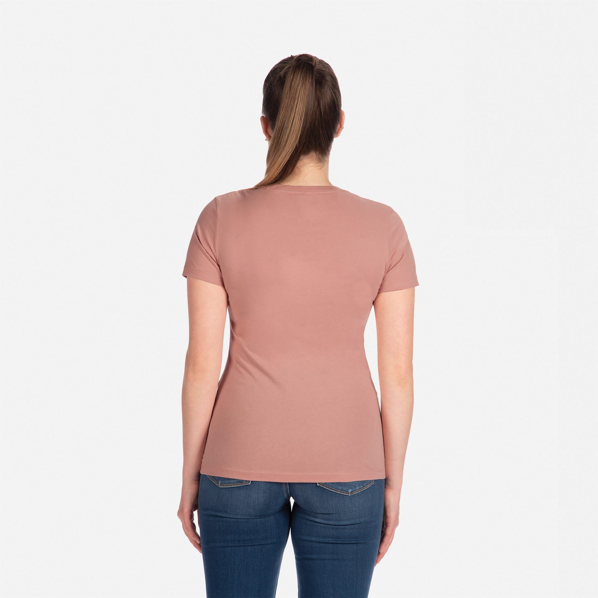 Cotton Boyfriend T-Shirt Desert Pink 3900 Back View Next Level Apparel