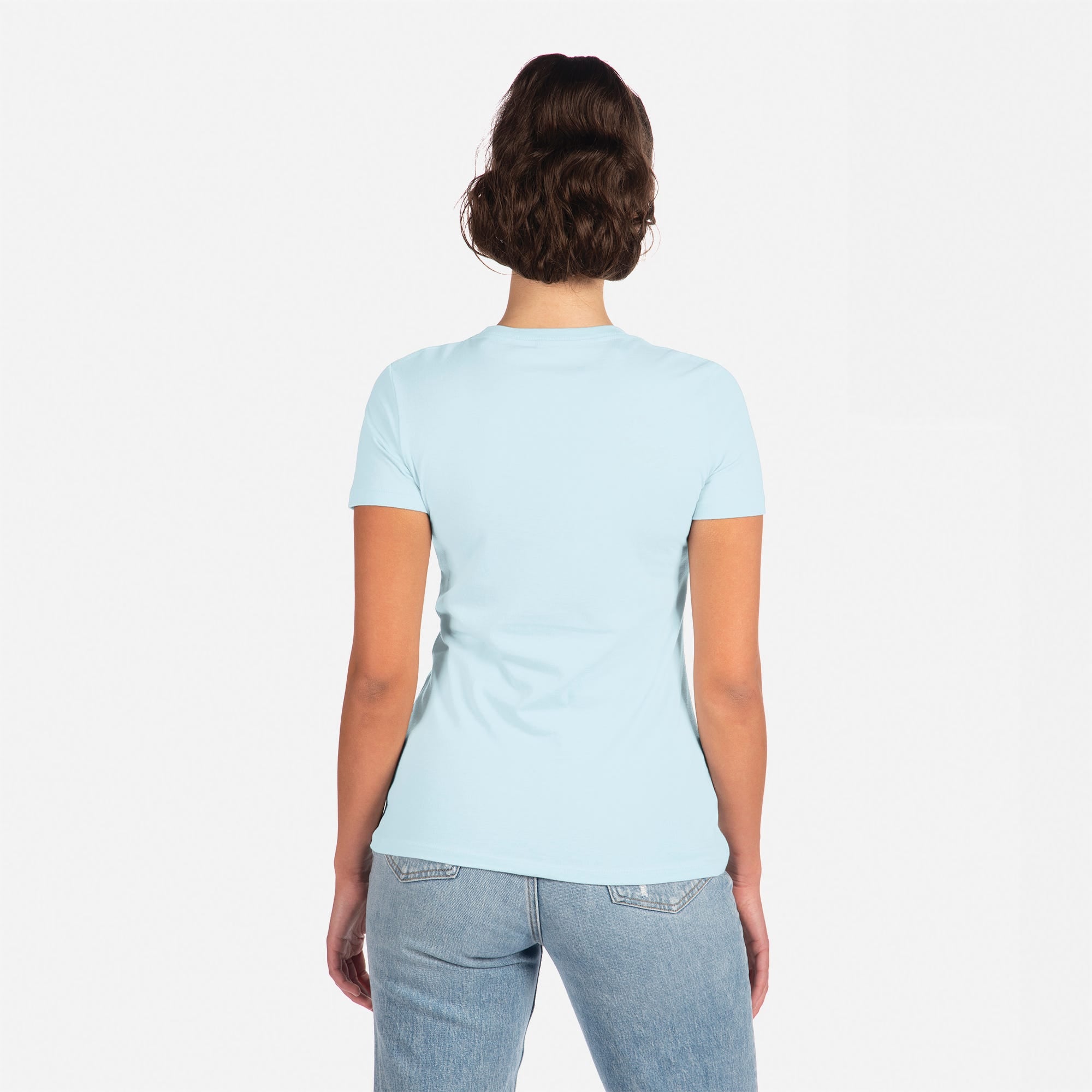 Cotton Boyfriend T-Shirt Light Blue 3900 Back View Next Level Apparel