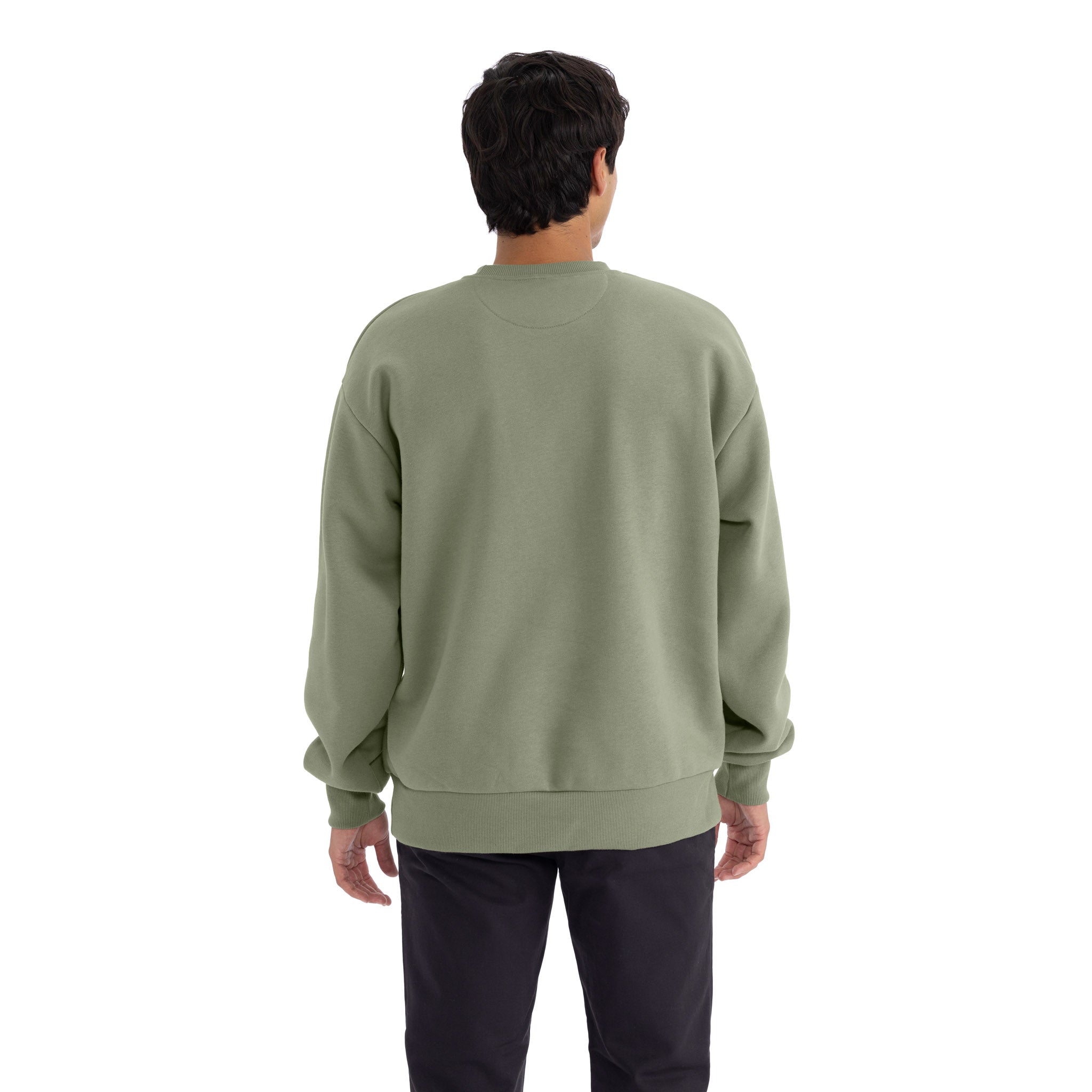 Unisex Heavyweight Sweatshirt Light Olive 9007 Next Level Apparel Side View