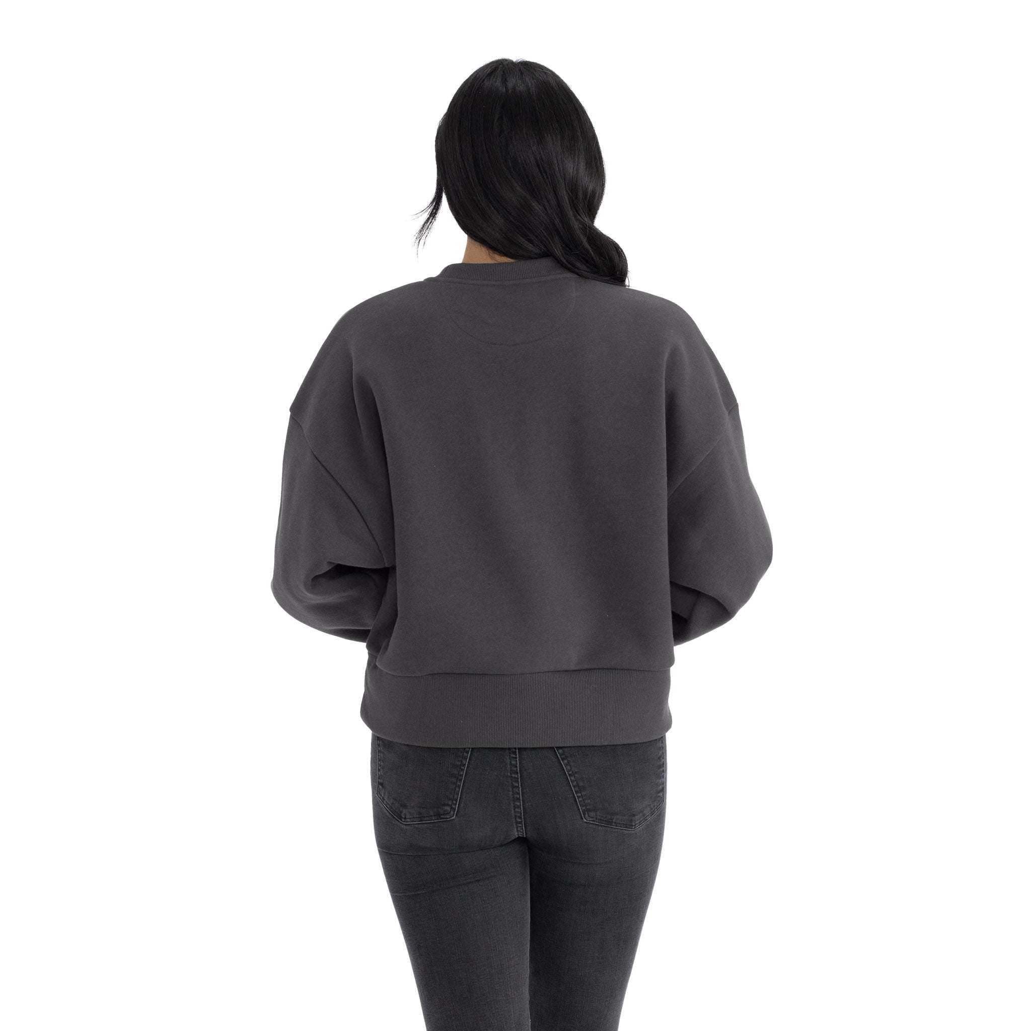 Women's Heavyweight Sweatshirt Graphite Black 9087 Next Level Apparel Back View