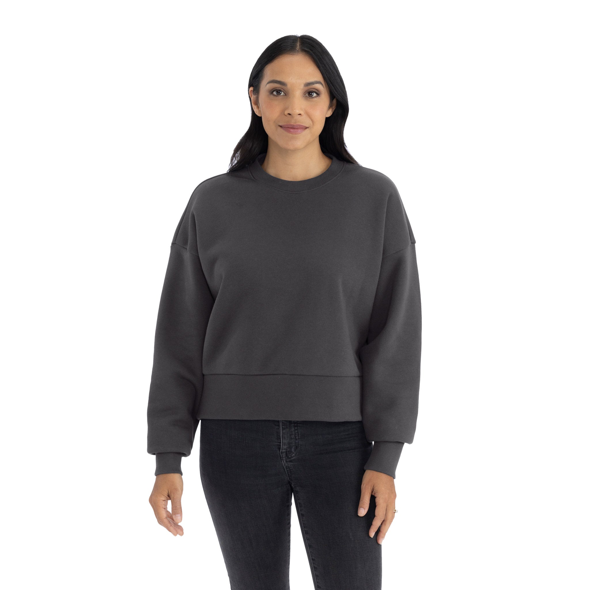 Women's Heavyweight Sweatshirt Graphite Black 9087 Next Level Apparel