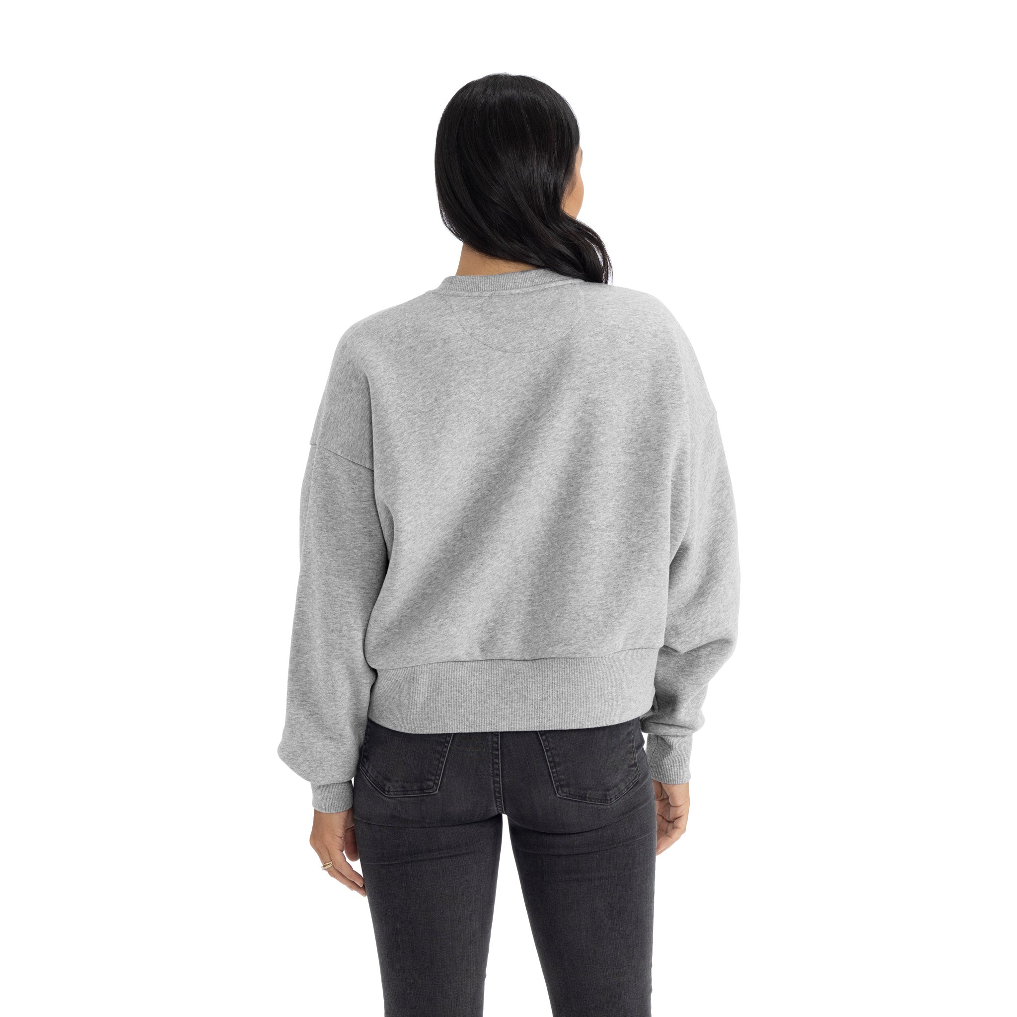 Women's Heavyweight Sweatshirt Desert Heather Gray 9087 Next Level Apparel Side View