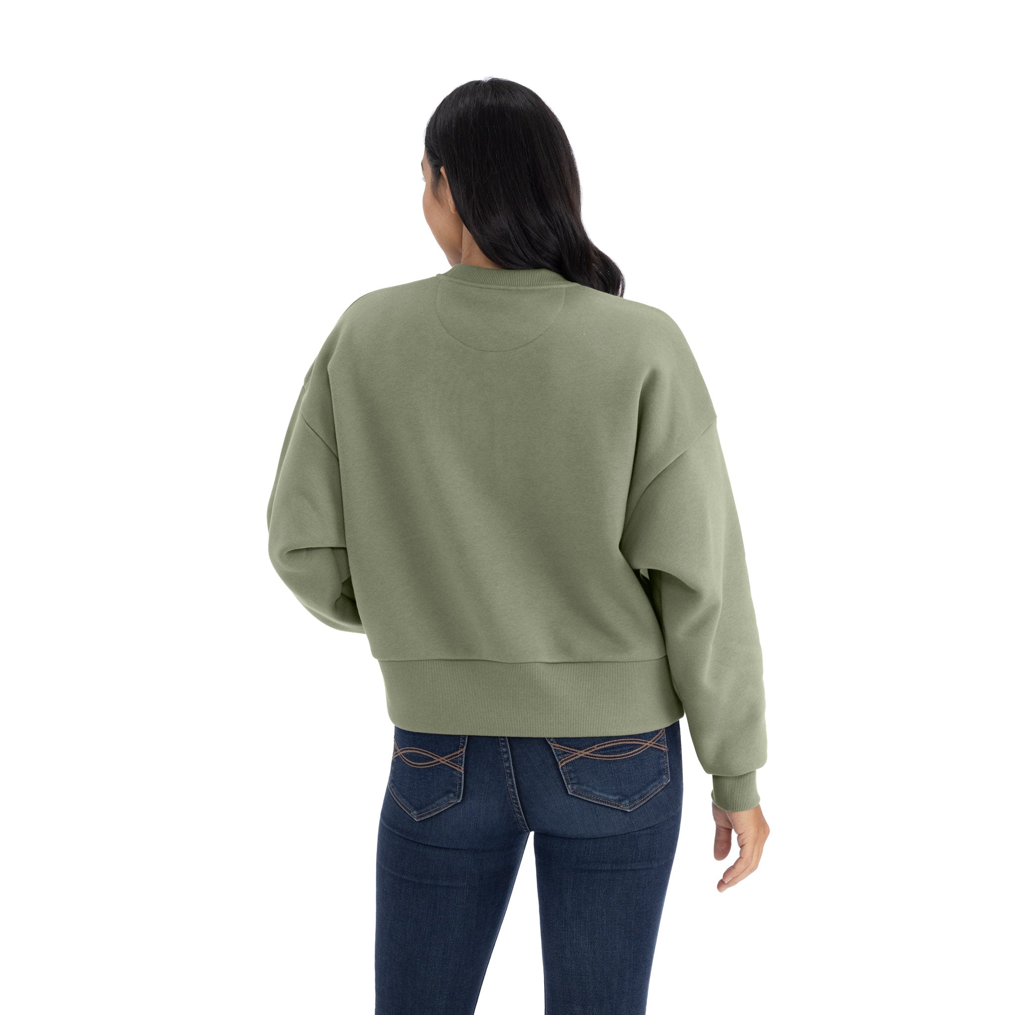 Women's Heavyweight Sweatshirt Light Olive 9087 Next Level Apparel Side View