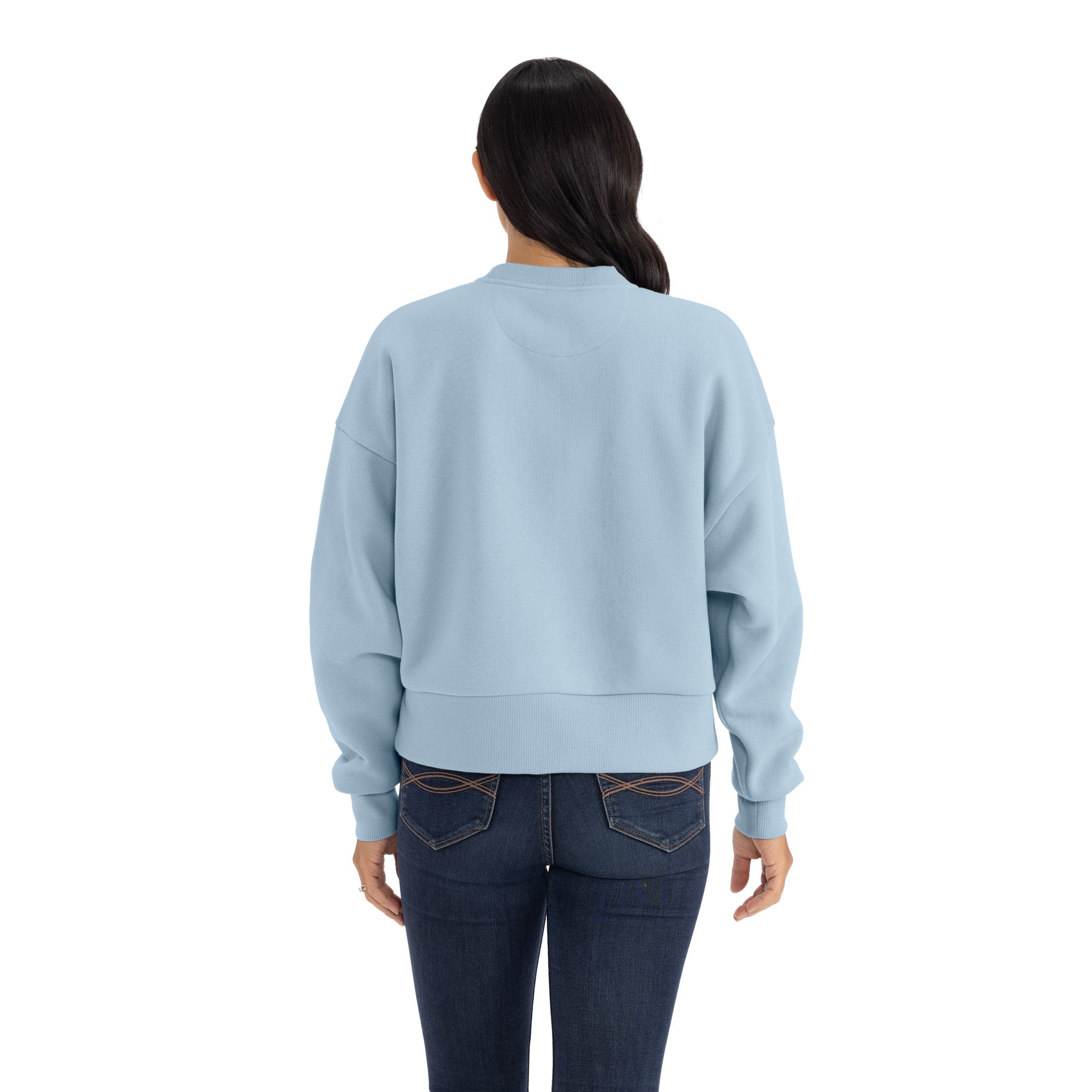 Women's Heavyweight Sweatshirt Desert Stonewash Denim 9087 Next Level Apparel Side View