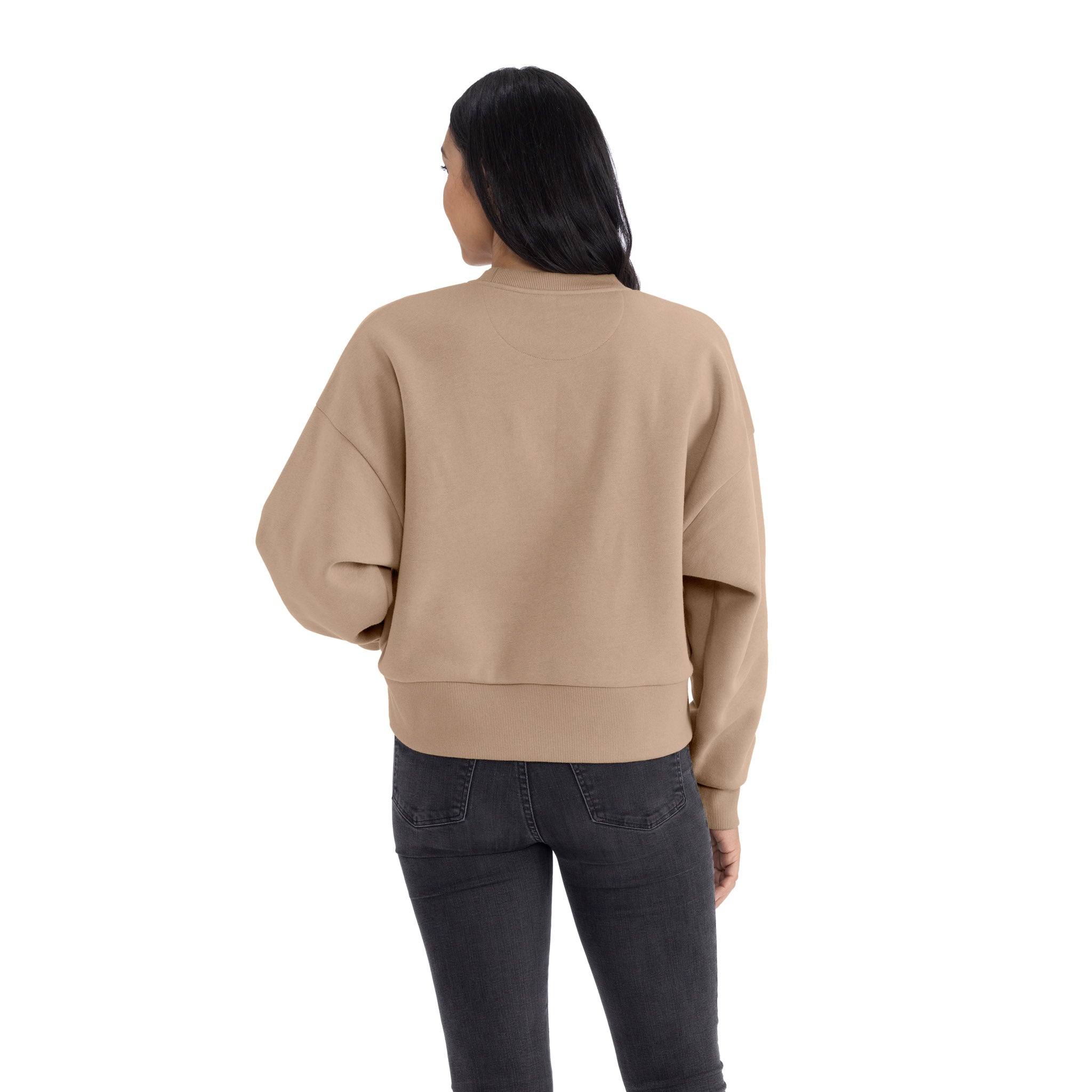 Women's Heavyweight Sweatshirt Tan 9087 Next Level Apparel Side View