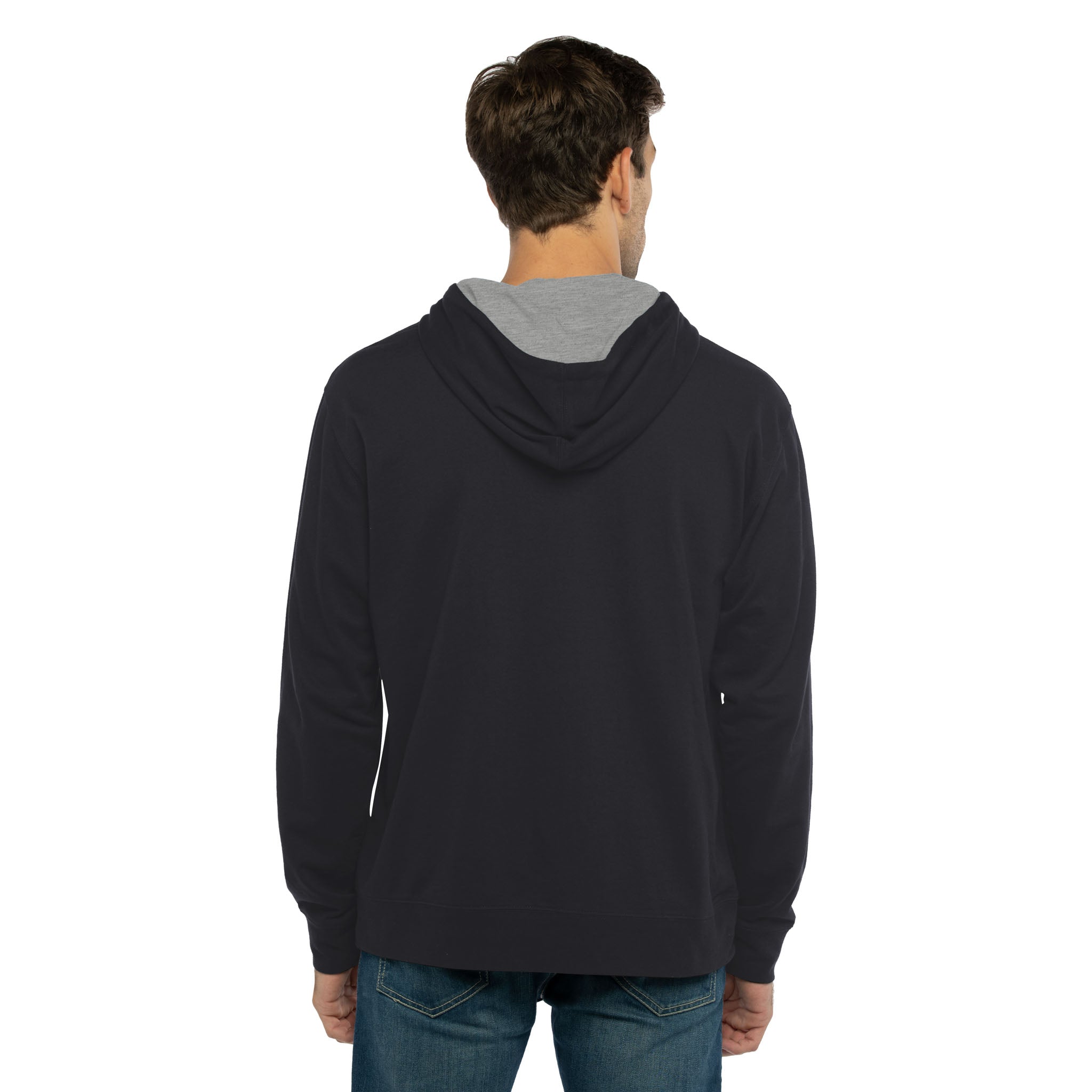 Unisex Laguna Hoodie Black Heather Gray 9301 Next Level Apparel Back View