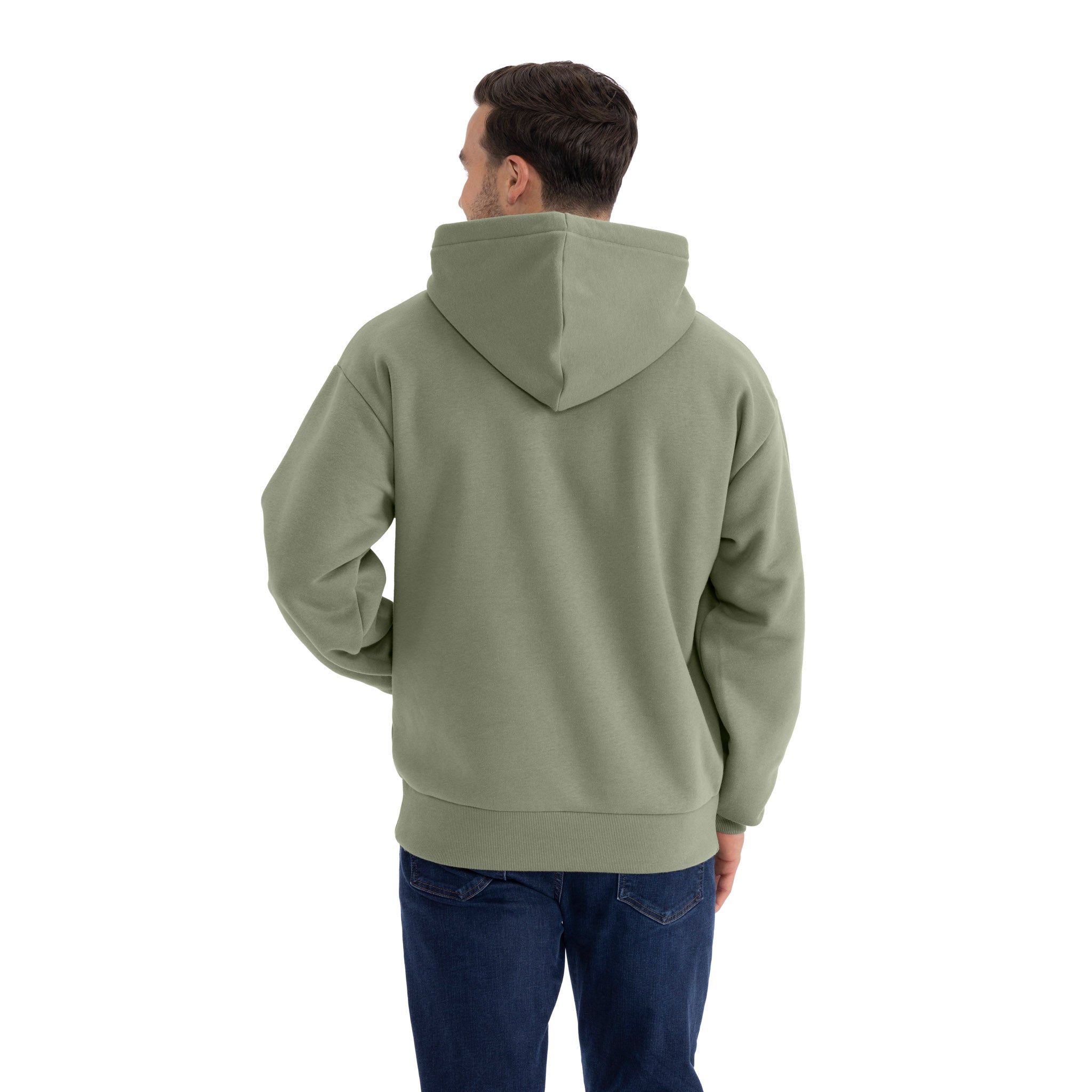 Unisex Heavyweight Pullover Hoodie Light Olive 9307 Next Level Apparel Side View