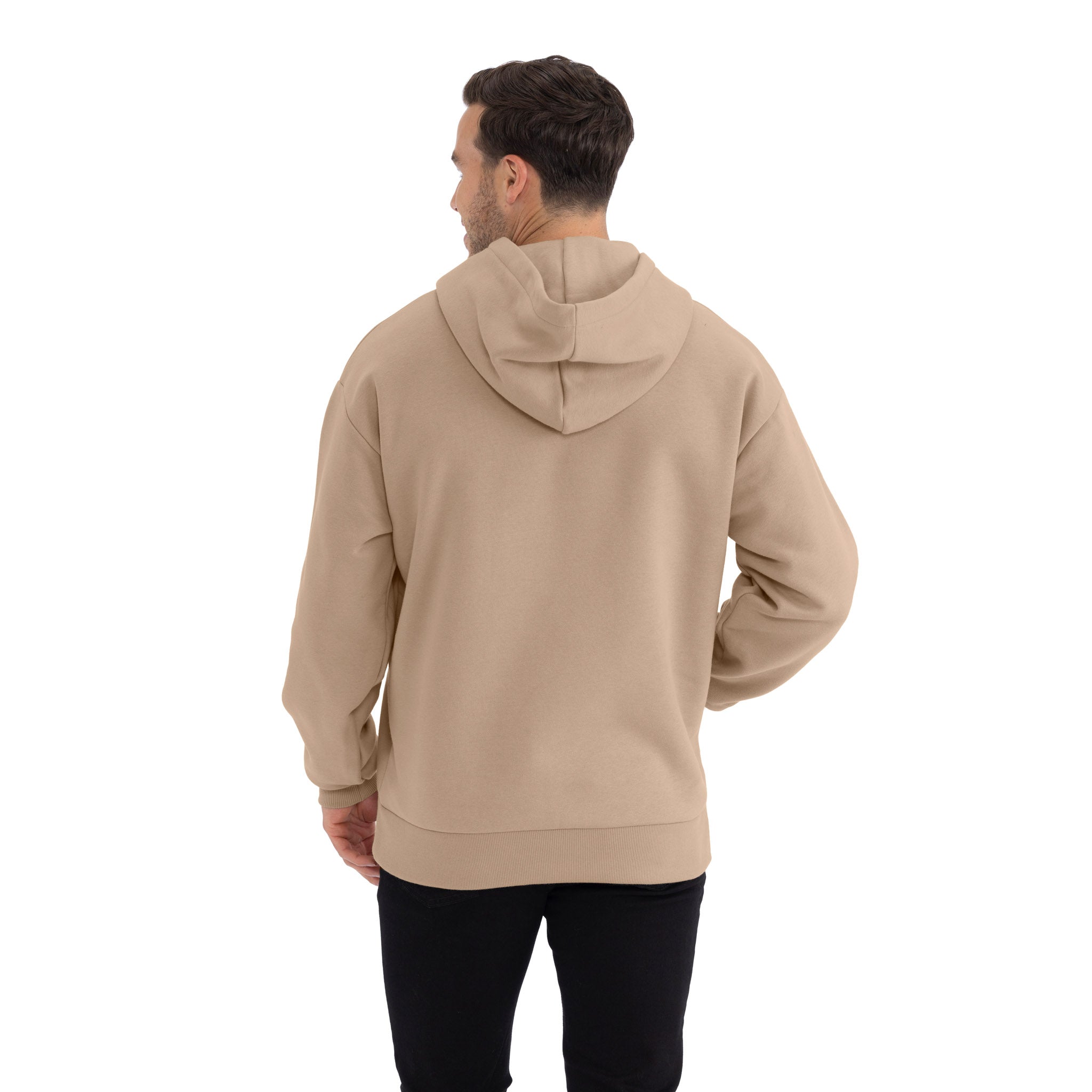 Unisex Heavyweight Pullover Hoodie Tan 9307 Next Level Apparel Side View