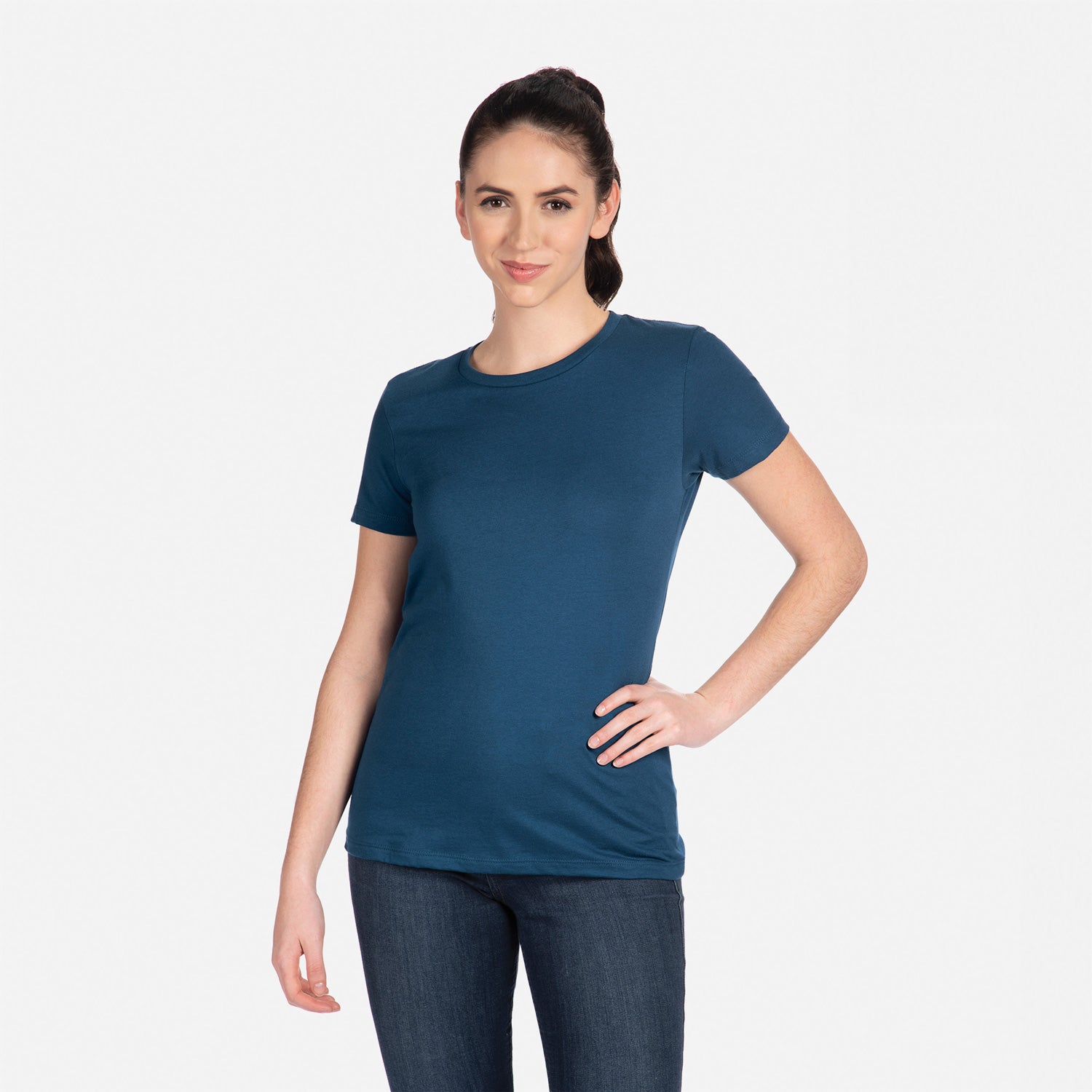 Cotton Boyfriend T-Shirt Cool Blue Next Level Apparel