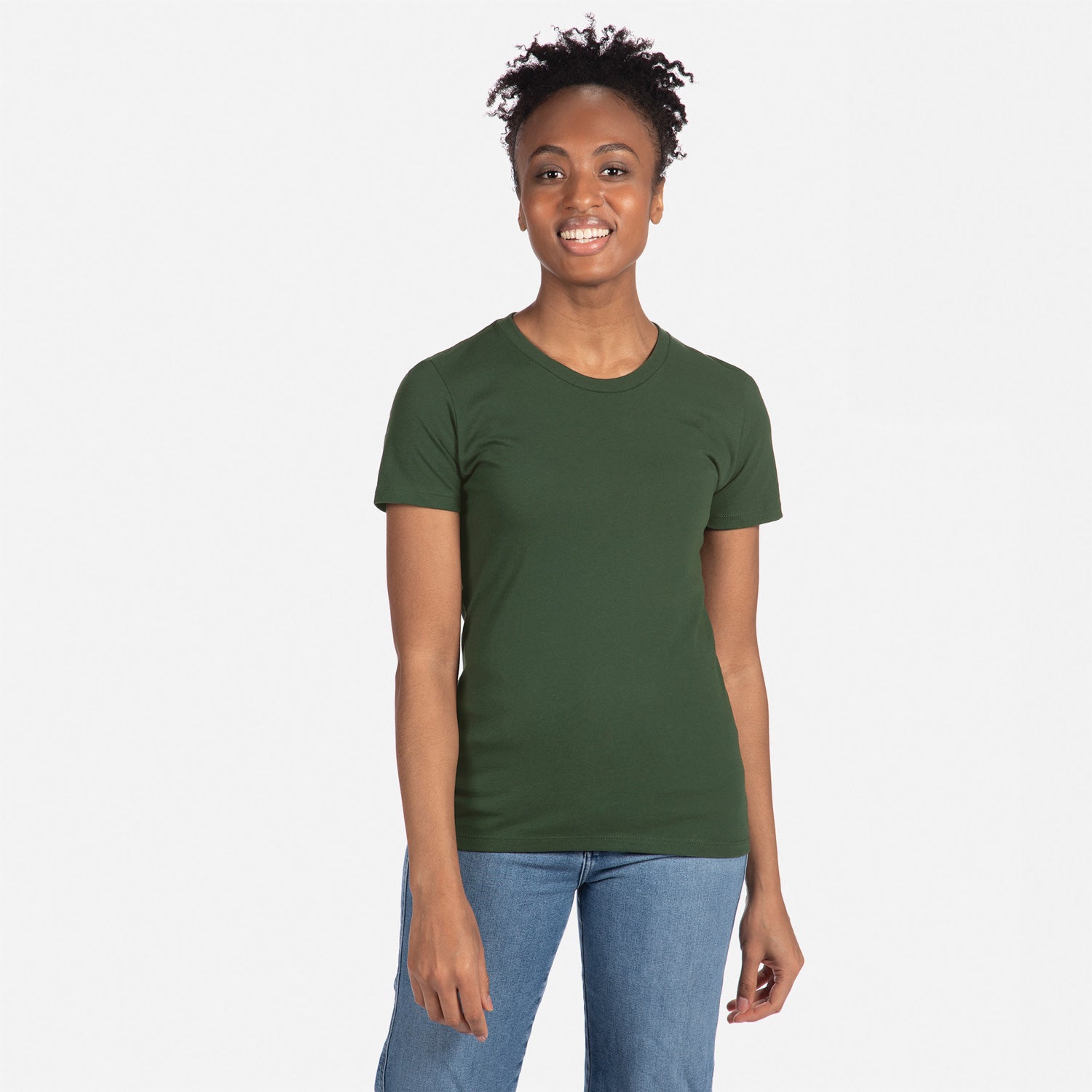 Cotton Boyfriend T-Shirt Forest Green 3900 Next Level Apparel