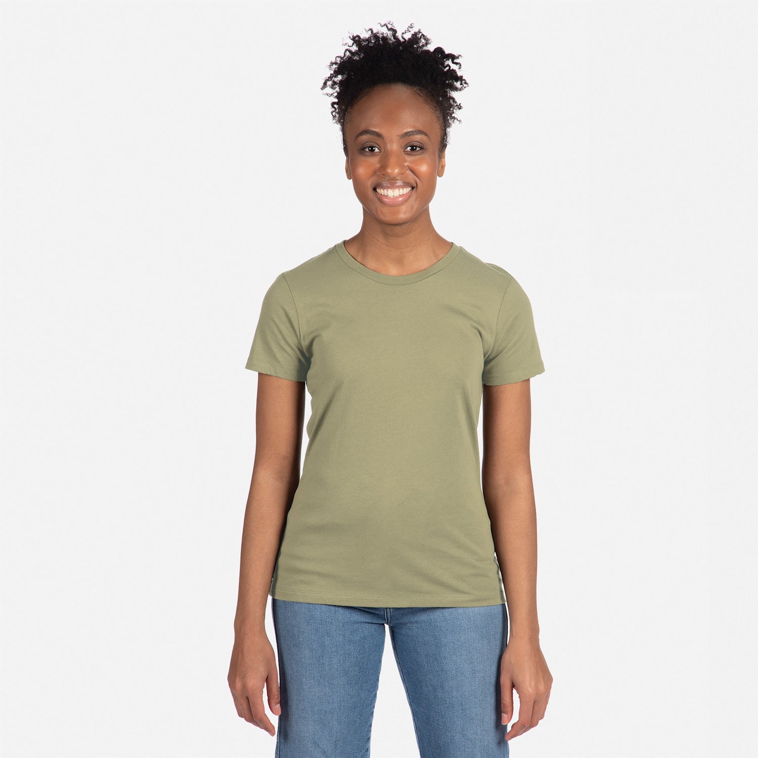 Cotton Boyfriend T-Shirt Light Olive 3900 Next Level Apparel